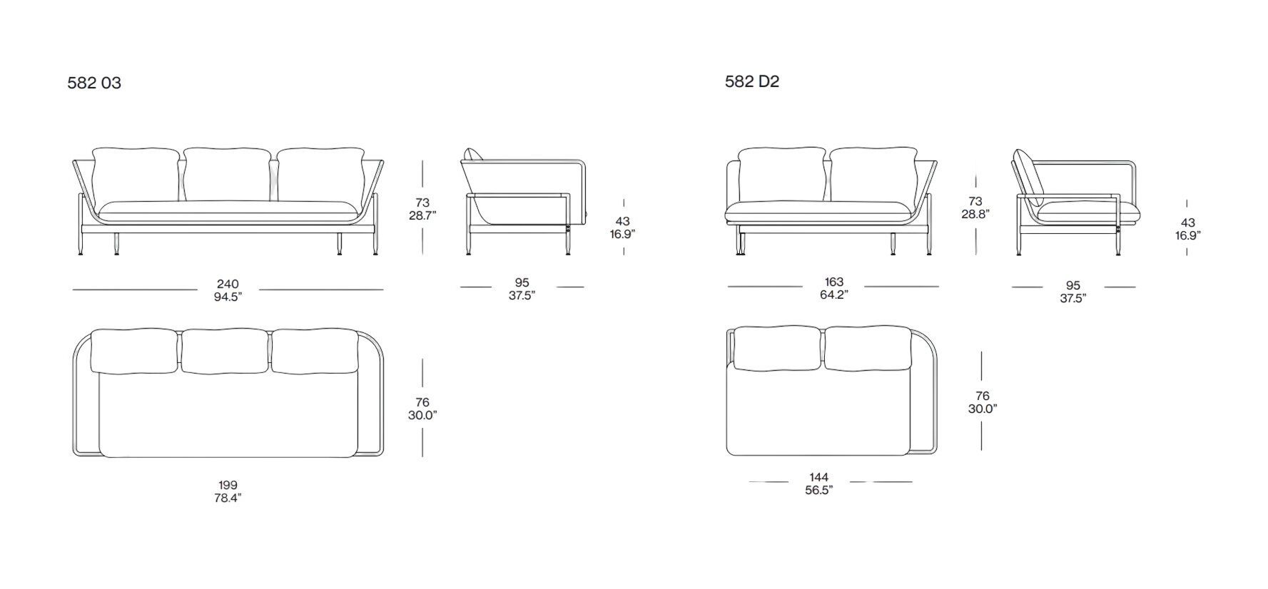 Тканевый съемный модульный садовый диван CASSINA Esosoft Outdoor ARCH-00149789 - Вид №3