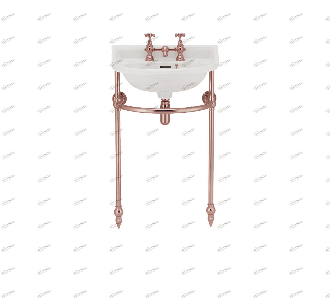 Gentry Home Таз большой белый Victorian Розовое золото GH103114