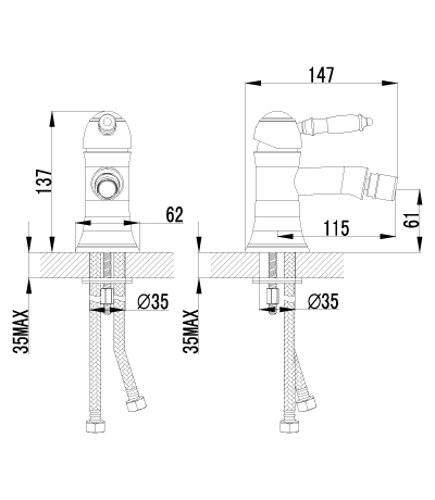 LM4808B Смеситель Villa для биде LEMARK VILLA - Вид №1