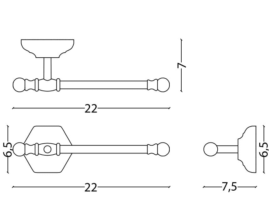 Металлический держатель рулона Park Avenue Waldorf ARCH-00082723 - Вид №3