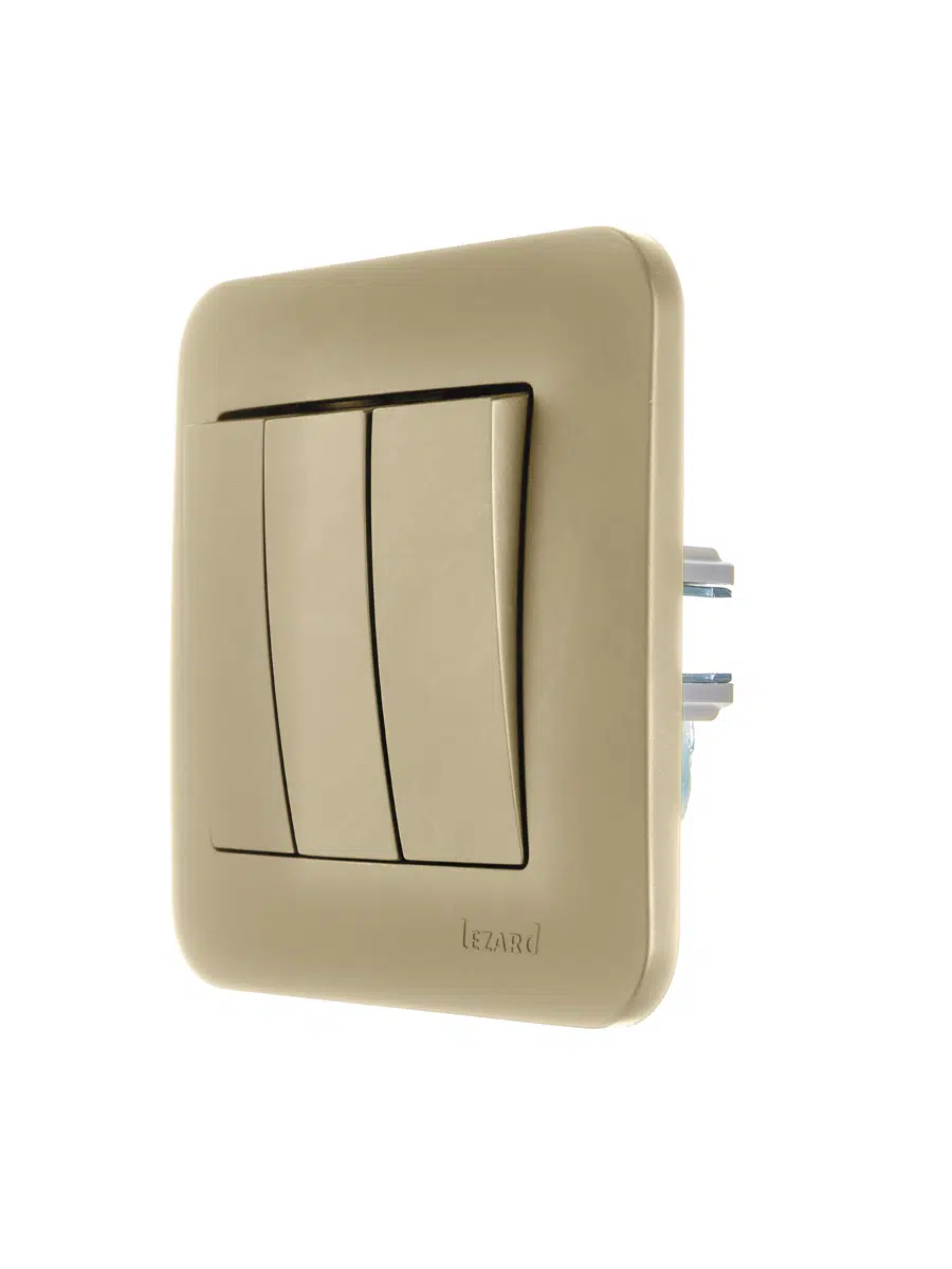 ASTI Выключатель тройной золото LEZARD 7081-3636-109