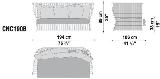 B&B Italia Outdoor 3-х местный садовый диван из полиэтилена Canasta '13 sun-id-1429935 - Вид №4