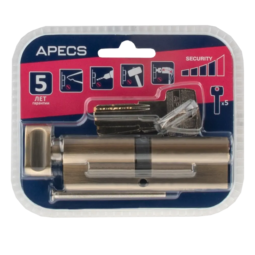 APECS Pro Цилиндровый механизм LM-100-C-AB с вертушкой, бронза 84168060 SM STLM-0046672 - Вид №2
