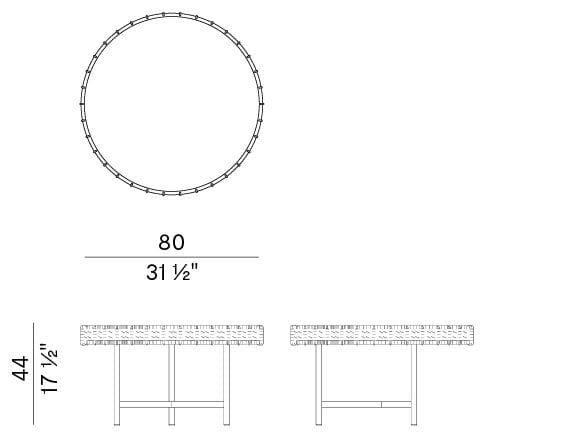Круглый веревочный садовый журнальный столик с верхней частью HPL Potocco Ropu ARCH-00035648 - Вид №4