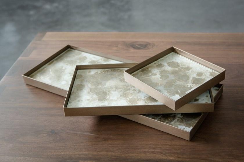 Ethnicraft Прямоугольный поднос из декорированного вручную стекла Organics sun-id-1389143 - Вид №3