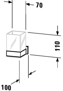 Duravit Подставка для зубных щеток в стекле Karree 009951 - Вид №2