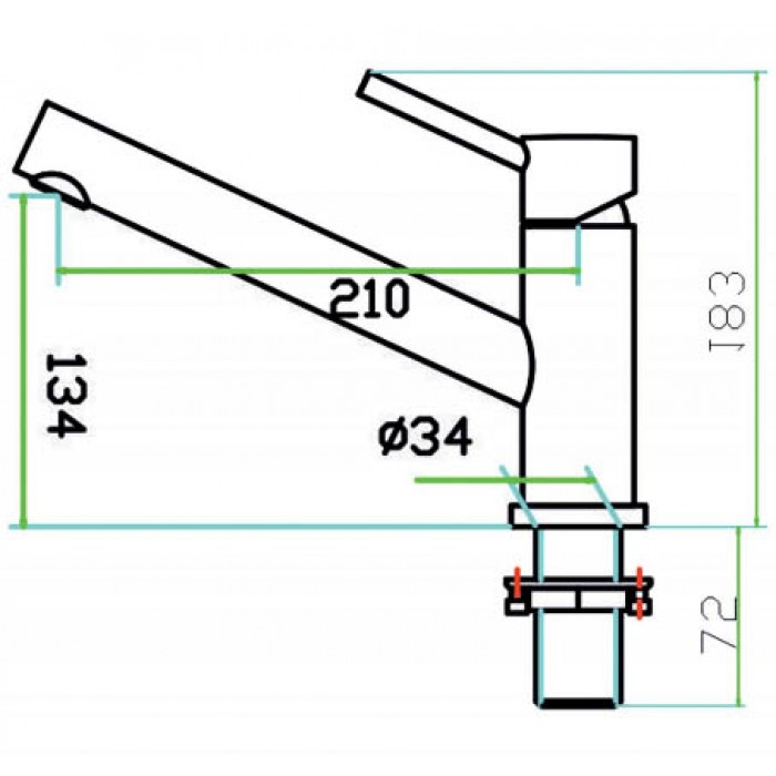 Zorg SZR-1381 Linus Смеситель для кухни Zorg 183х210  - Вид №2