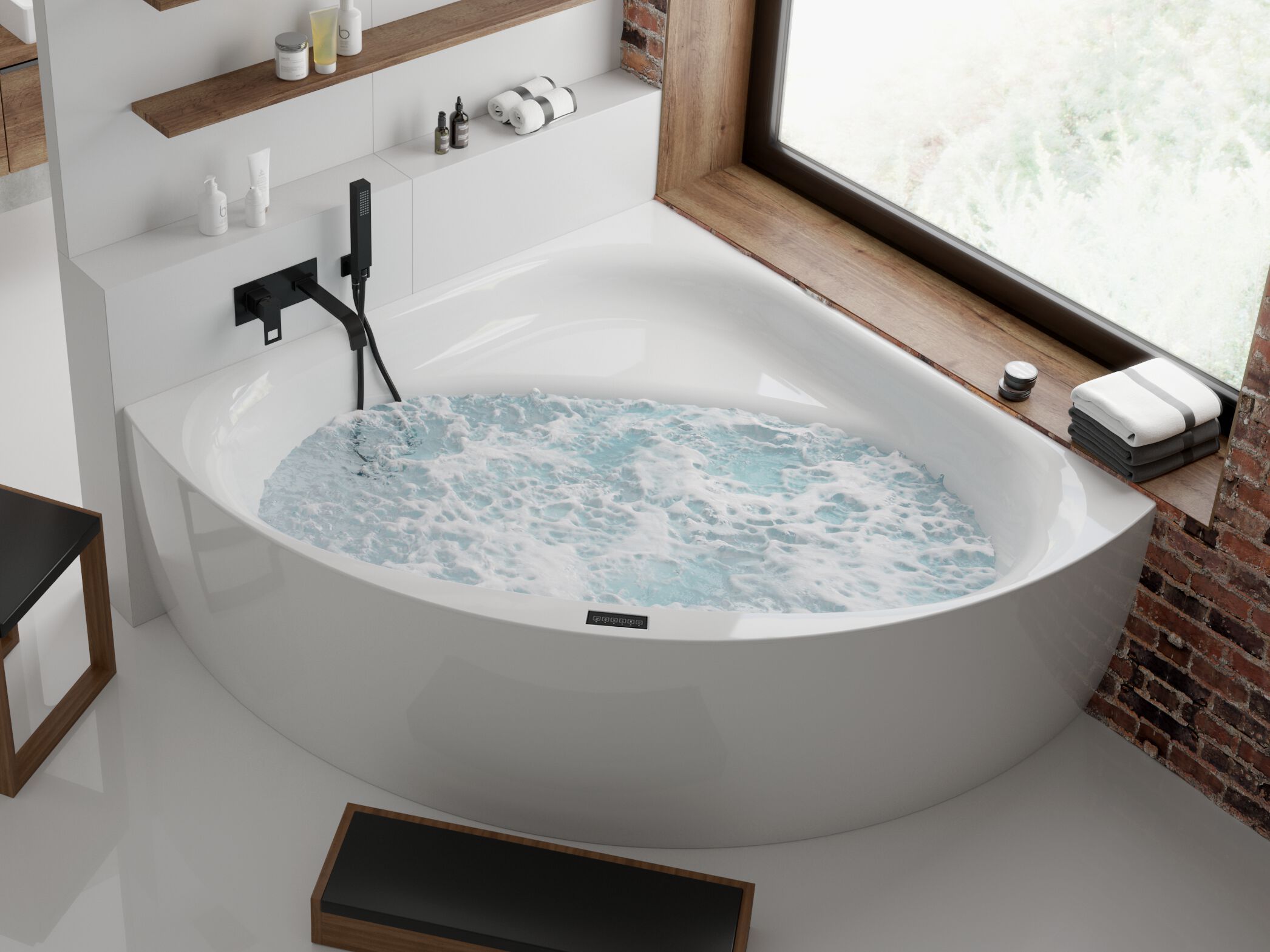 Акриловая угловая ванна с гидромассажем HOESCH iSensi ARCH-00069944