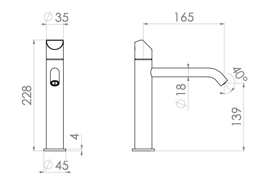 Однорычажный смеситель для раковины из нержавеющей стали без слива Radomonte Dun ARCH-00074778 - Вид №1