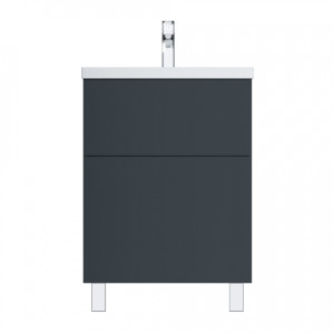 M90FSX06022GM32 База под раковину напольная 60 см 2 ящика push-to-open графит матовый AM.PM Gem