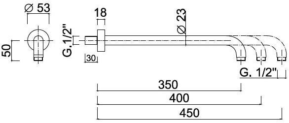 Rubinetteria Giulini Настенный держатель для душа Parigi 1751 - Вид №1