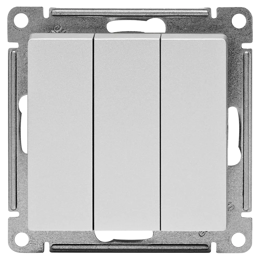 Выключатель встраиваемый Systeme Electric AtlasDesign 3 клавиши цвет алюминий STLM-2020396