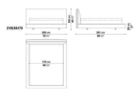 Двуспальная кровать из ткани B&B Italia ARCH-00050364 - Вид №3