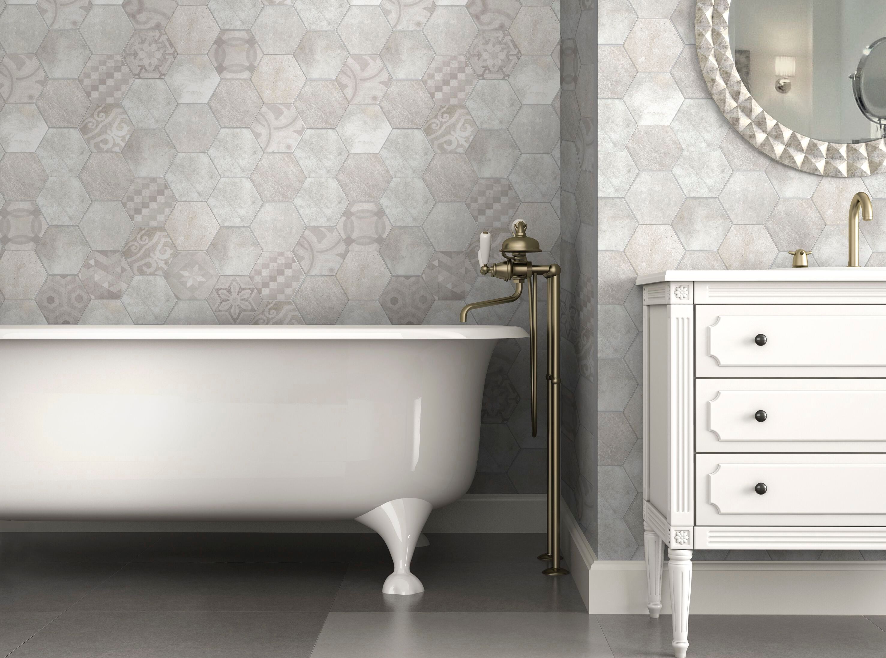 Пол / керамогранит с эффектом цемента KERADOM ESAGONE CEMENTI ARCH-00020918 - Вид №2