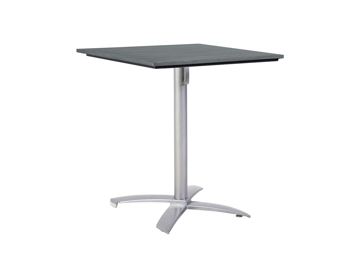 76.00.0068 Стол Победы Tradition Resysta stone серый 70 × 70 + рамка стола алюминий серебристый Mbm Victory
