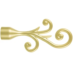 Наконечник «Завитки» 12 см цвет золото матовое