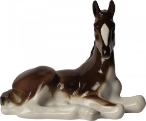 80344 Императорский фарфоровый завод Скульптура "Жеребёнок лежащий" Фарфор твердый