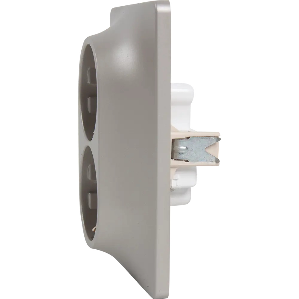 Розетка двойная встраиваемая Schneider Electric Glossa с заземлением цвет платина 84693604 STLM-2005119 SYSTEME ELECTRIC - Вид №4