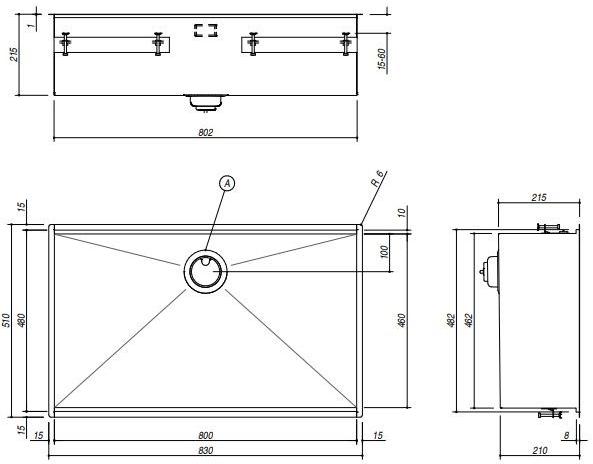 1qa841iv Встроенная раковина под столешницу овальная Barazza Flexi - Вид №3