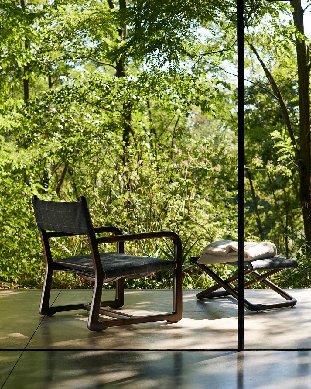 Прямоугольная Садовая подставка для ног из красного дерева и ткани Exteta Loro Piana Interiors, The Delight Chairs St. Moritz by Exteta ARCH-00106661 - Вид №15