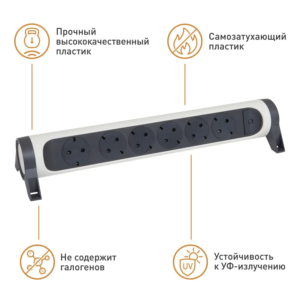 Колодка для удлинителя Legrand Комфорт 6 розеток с заземлением 3680 Вт цвет белый/черный 88500870 STLM-2155974  - Вид №5
