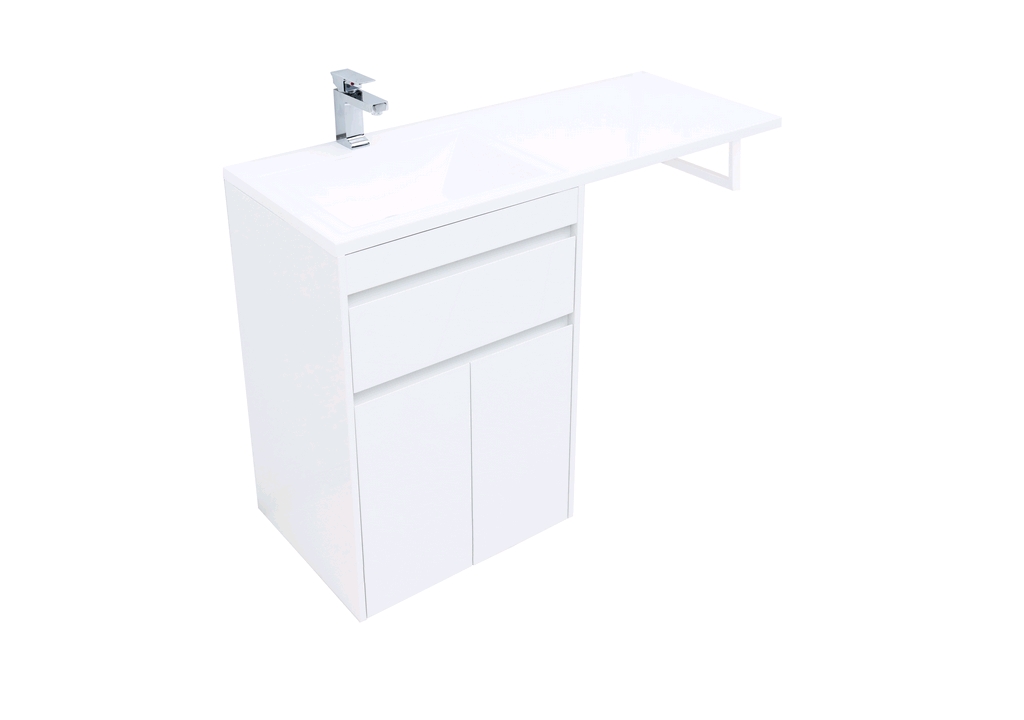 Тумба с раковиной Aquanet Токио 120 L белый (напольная, 1 ящик, 2 дверцы) 0023774500235499 - Вид №9