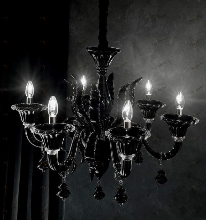 Дизайнерская подвесная люстра Ideal Lux Radetzky SP6 Nero черная IDEAL LUX ДИЗАЙНЕРСКИЕ 108358 Черный 