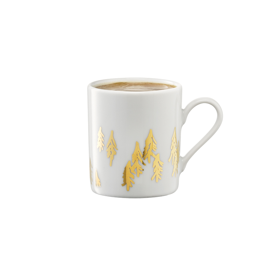 Набор из 2 чашек для кофе с блюдцами 0,1 л Fir metallic LSA INTERNATIONAL FIR METALLIC 00-3863553 Золото  - Вид №4