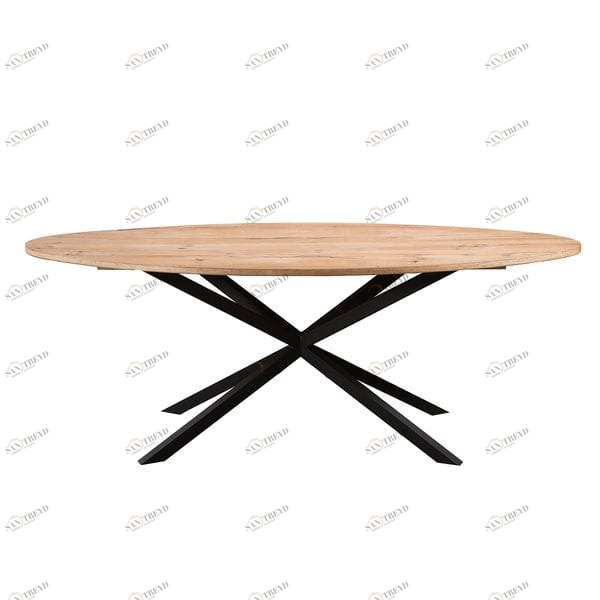 Обеденный стол овальный с деревянным топом 210х100 см Timeless UNICO  248860 Коричневый 