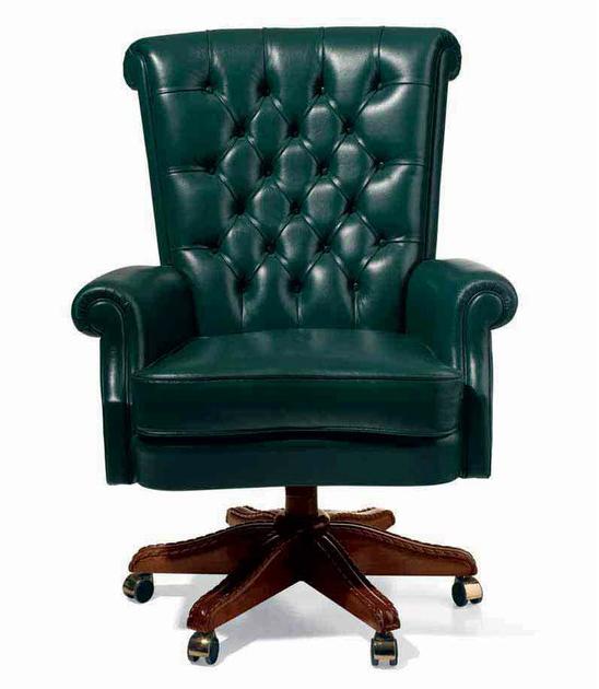 OAK Стеганое вращающееся кожаное кресло на колесиках Galleria sun-id-1375447 - Вид №1