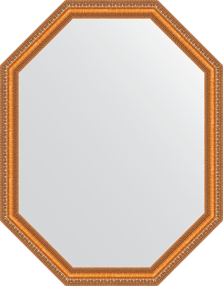 BY 7047 Зеркало в багетной раме - золотые бусы на бронзе 60 mm EVOFORM Octagon