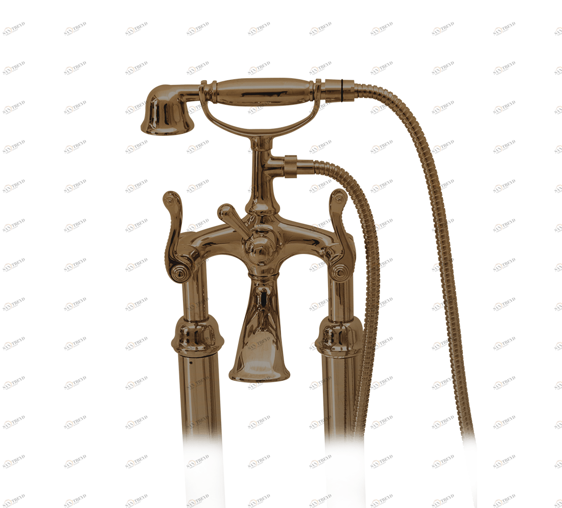 Gentry Home Смеситель для умывальника на три отверстия с выдвижным краном Tiffany Бронза GH100575