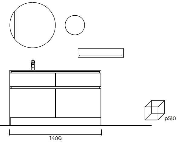 Cerasa Отдельностоящая лакированная тумба под умывальник с ящиками Segno sun-id-1468136 - Вид №3