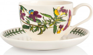 10595311 Portmeirion Чашка для завтрака с блюдцем Portmeirion Ботанический сад.Фиалка трехцветная 280мл, фарфор Фарфор