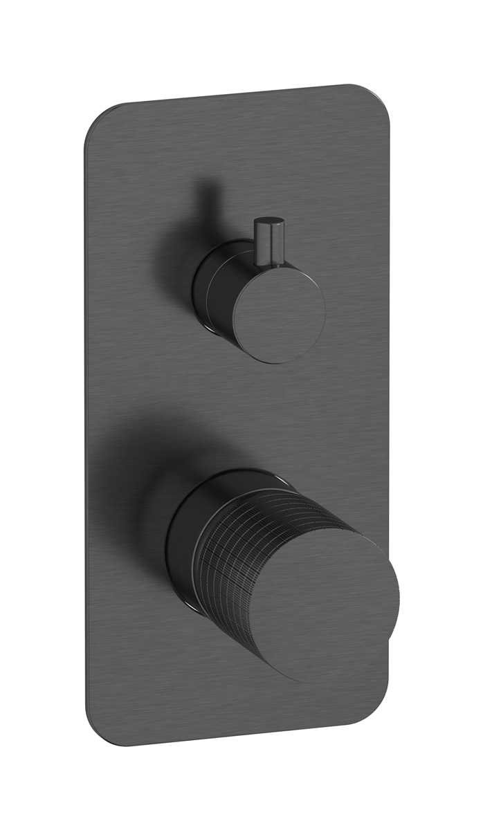 Внешние части встроенного в стену смесителя на 3 потребителя WE ARE IB ga312cs Brushed Black Chrome Gatsby