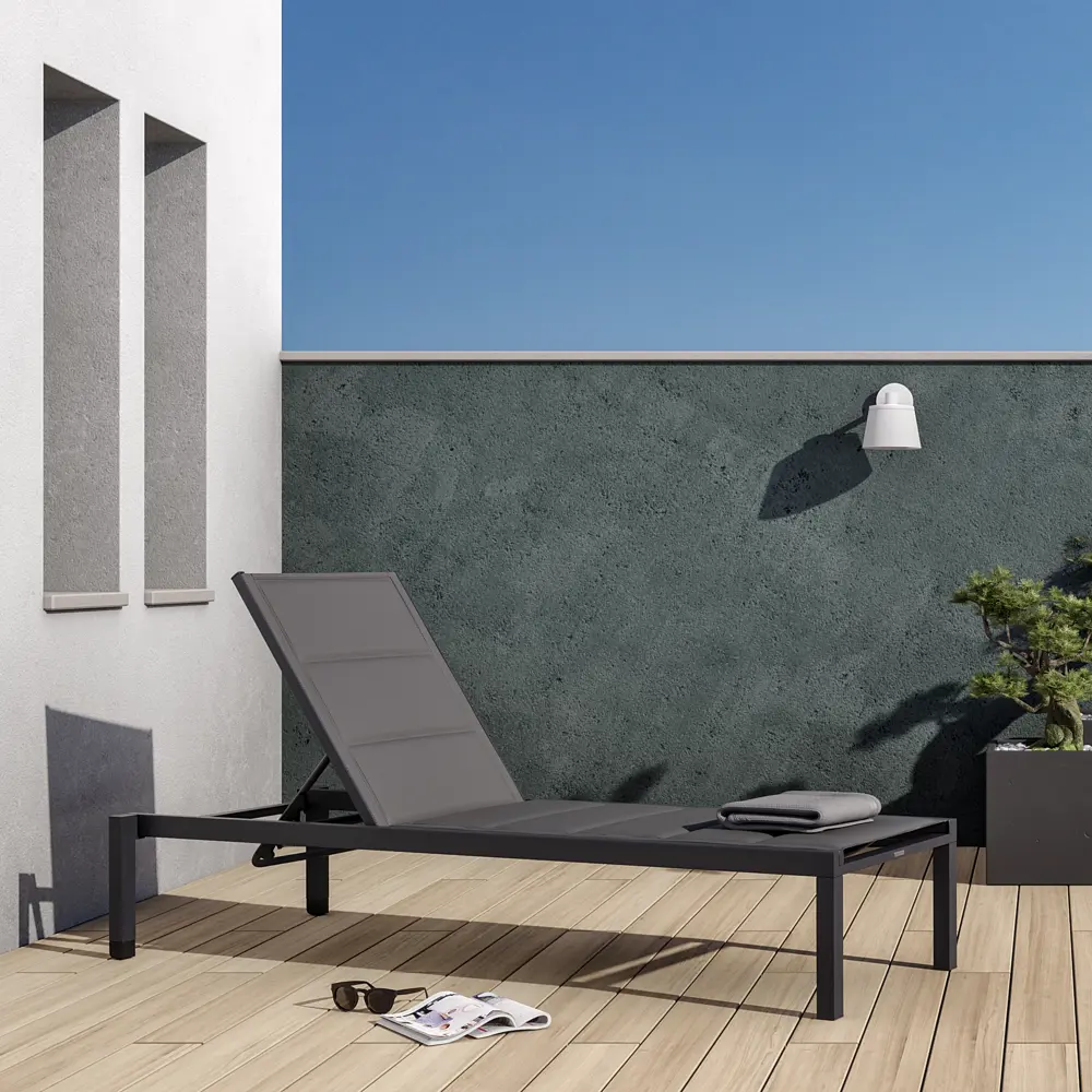 Шезлонг Naterial Aquila II 200x36x75 см алюминий/текстилен серый 84494100 STLM-2204471  - Вид №15