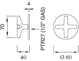 Ceadesign Настенный термостатический смеситель с запорным вентилем Cross Trm 11 - Вид №1