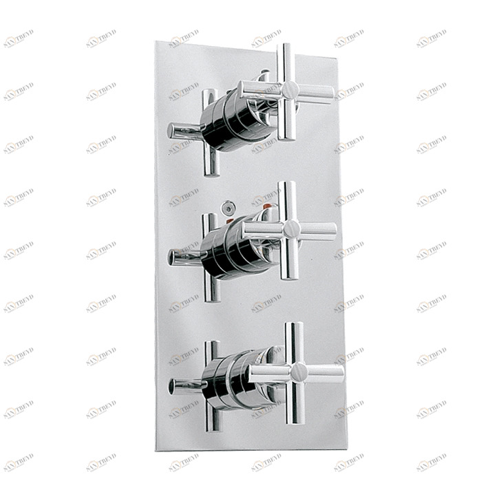 Скрытый термостатический 3-ходовой 1/2 ”-3/4” с восковым термостатическим элементом. Переключающий клапан со встроенным запорным клапаном 1/2 ”. Расход 26 л / мин. при 3 бар, расход 16 л / мин. при 3 барах и расходе 45,5 л / мин. при 3 барах. Встроенный о Noken Future 100038281