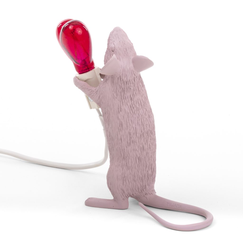 Настольная лампа 14,5х6 серая Mouse Lamp Love Edition 14884SV SELETTI ЖИВОТНЫЕ, МЫШЬ 00-3882461 Розовый  - Вид №4