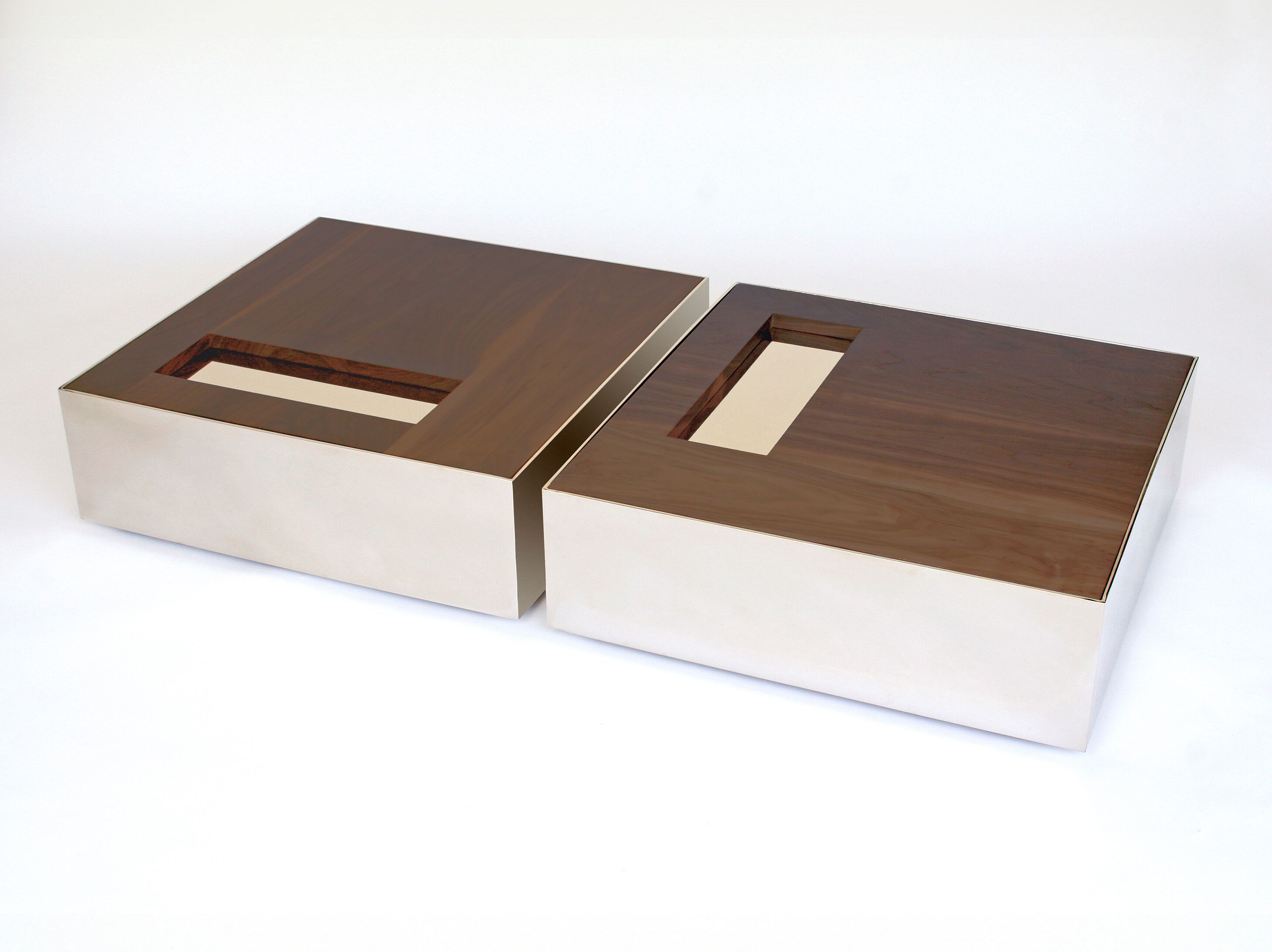 Низкий квадратный стол из стали и дерева Phase Design BALLOT BOX ARCH-00005326