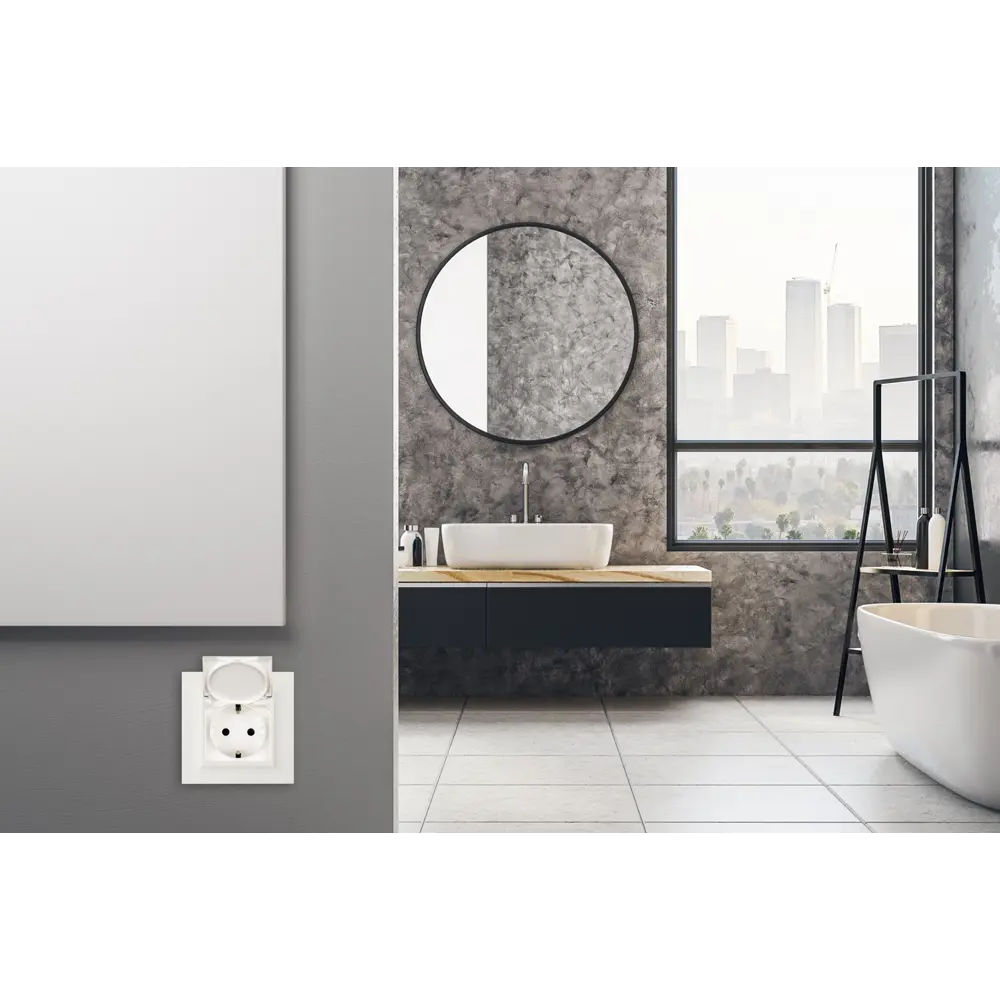 Розетка с заземлением IP44 Legrand Structura со шторками с защитной крышкой 16А 250В винтовые зажимы цвет белый 82064600 STLM-2028284 - Вид №6