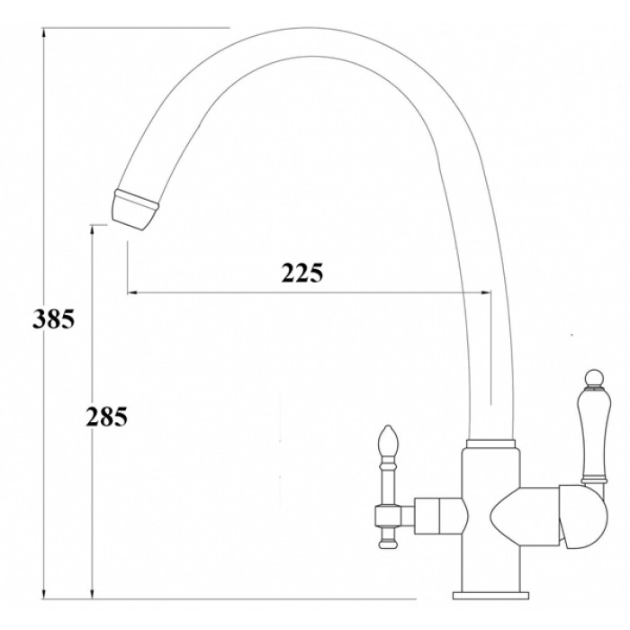 Zorg ZR 330 YF-33 Смеситель для кухни Zorg 385х225  - Вид №2