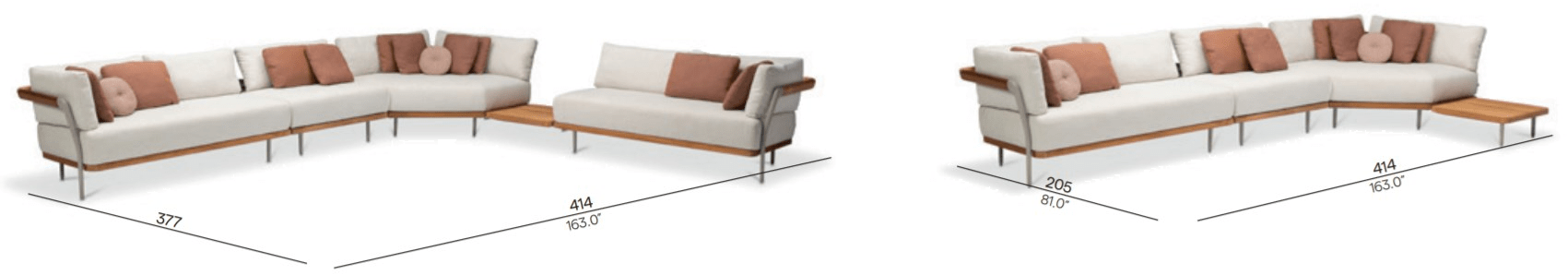 MANUTTI Угловой модульный садовый диван из ткани Flex sun-id-1392170 - Вид №5