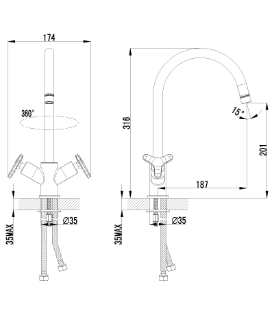 LM1905C Смеситель Plus Spirit для кухни LEMARK SPIRIT - Вид №1