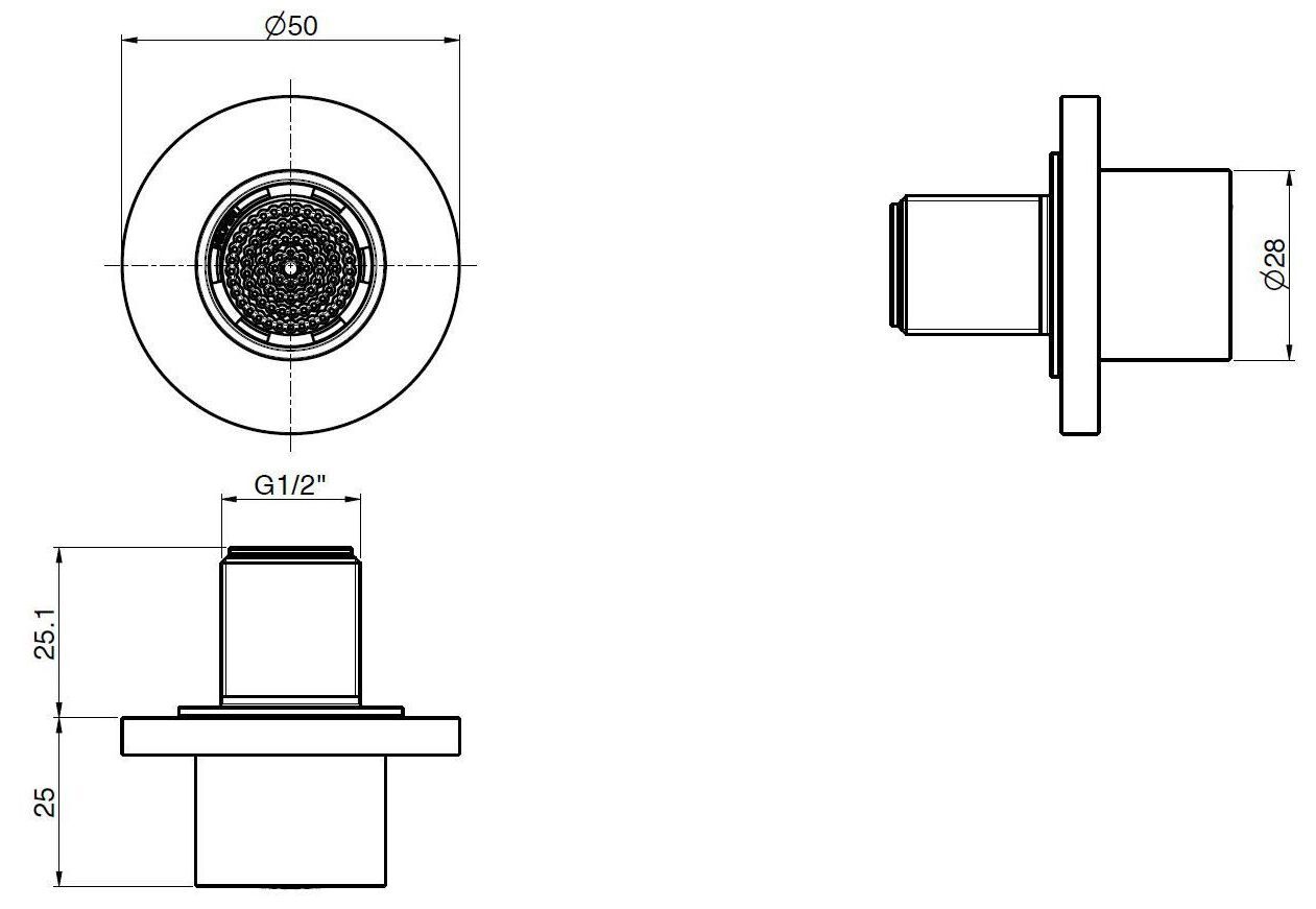 Утопленная круглая душевая головка FIMA CARLO FRATTINI WATERDOT ARCH-00128547 - Вид №2