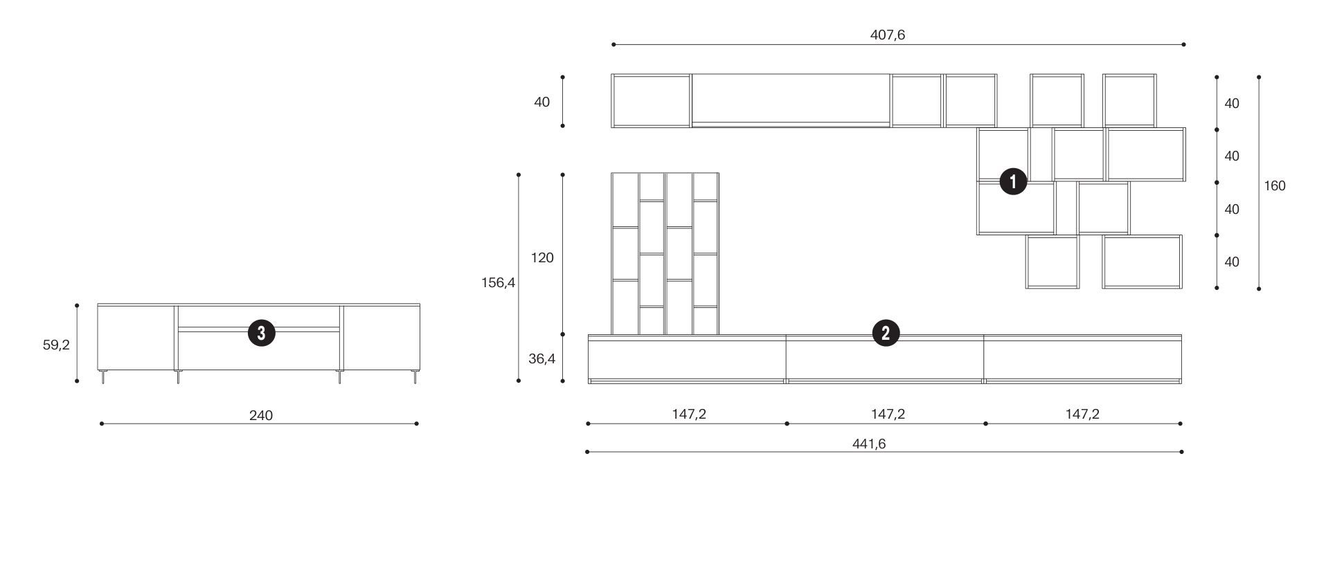 Оборудованная стена Giessegi день за днем ARCH-00046843 - Вид №3