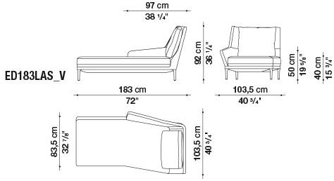 B&B Italia Диван из ткани с шезлонгом Édouard EDOUARD sun-id-1511183 - Вид №16