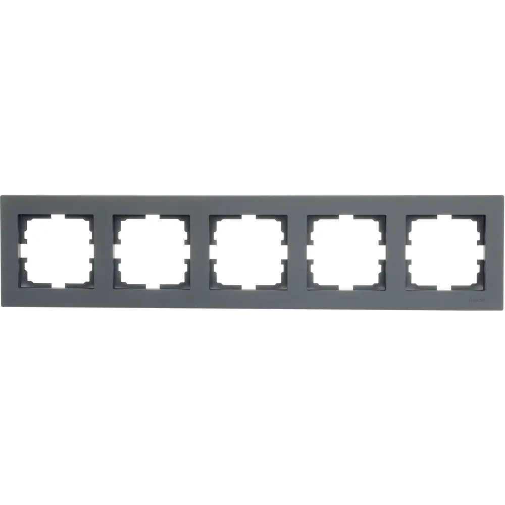 Рамка Lezard Vesna графит для 5 розеток и выключателей 87103829 STLM-1572714