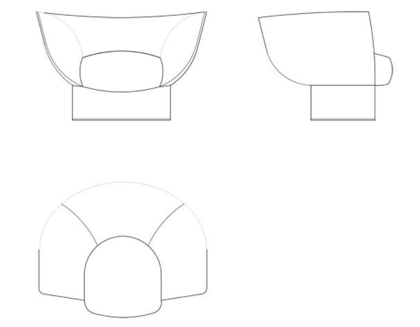 Бархатное кресло с подлокотниками Sicis ARCH-00011098 - Вид №2