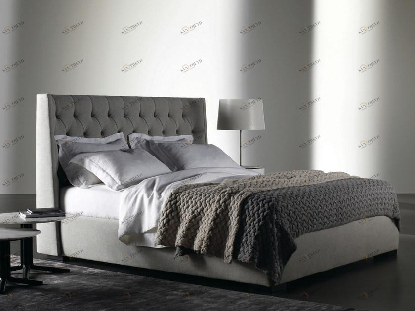 Meridiani Кровать двуспальная с обивкой Turman sun-id-1363658